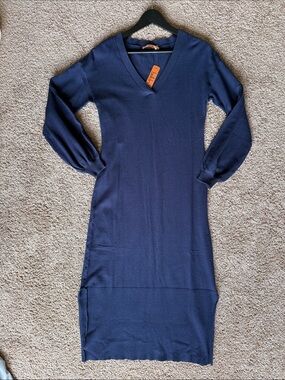 Belldini Navy V‑Neck Long Sleeve Knit Dress - Size small